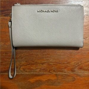 Michael Kors Silver Textured Clutch
